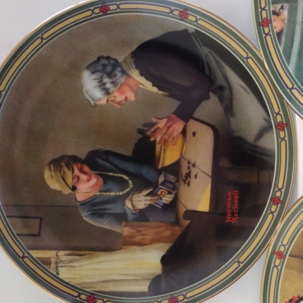 5 AUTHENTICATED NORMAN ROCKWELL PLATES - Picture 2 of 14